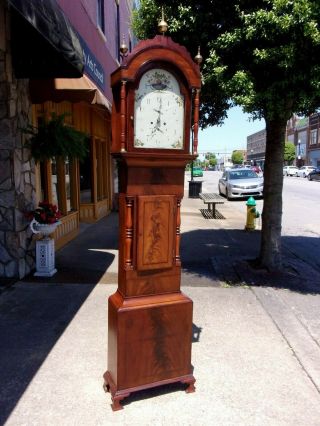 Outstanding English Mahogany Tall Case Clock 19th Century