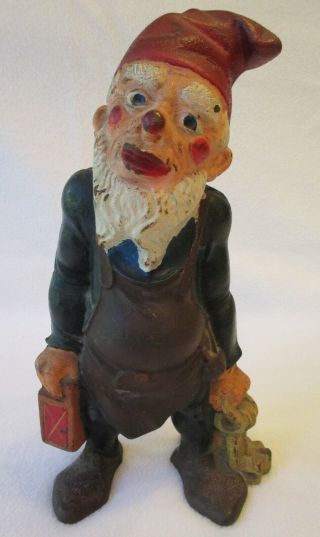 Antique Cast Iron 10 " Gnome Nuydea Or Hubley