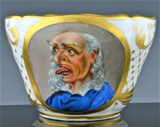 Great Large 19thc French Paris Porcelain Figural Portrait Oversized Tea Cup