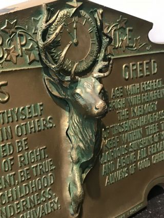 Vintage Bronze Bas Relief Plaque Elks 1912 Joseph Reinbold Co. 3