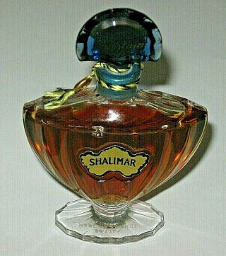 Vintage Guerlain Shalimar Perfume Bottle 1 Oz 3/4 Full - 1970s - 4 "