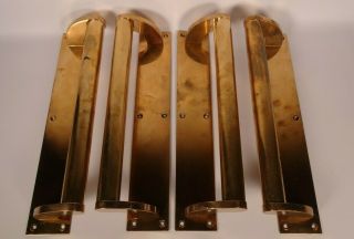 Vintage Large Heavy Brass Door Handles (x4) - Salvaged Reclaimed