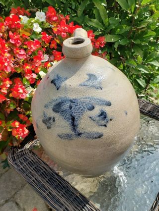 Antique Primitive Salt Glazed Stoneware Crock