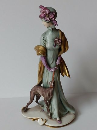 Vintage Capodimonte Giuseppe Cappe Dog Porcelain Figurine 10 " For Repair