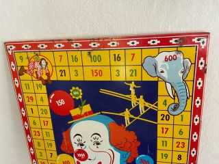 1940’s Poky The Clown Tin Game Sign 3