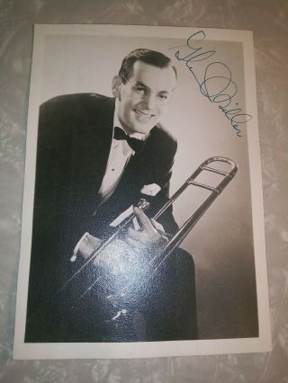 Glenn Miller Vintage Rare 5x7 Autographed Photo Authentic 1940 ' s Signed in Blue 3