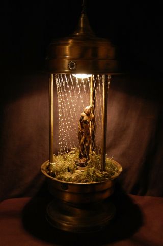 Vintage Nude Goddess Table Top Motion Rain Lamp