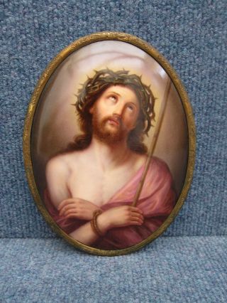 Kpm Porcelain Plaque Of Jezus In,  19th Century