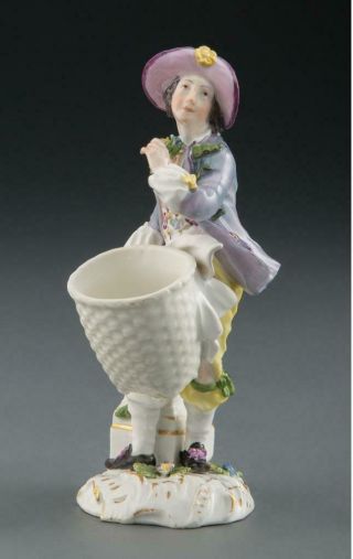 Antique Germany Meissen Porcelain Male Figure Of A Vendor Mid 18th Cen Mark 1763