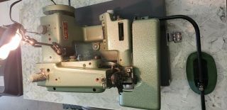 Vintage Rex 708 - 2 Industrial Blind Stitch Green Sewing Machine