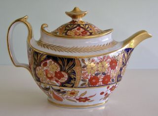 Fine English COALPORT Porcelain Rich IMARI TEAPOT and Cover PEONY Pattern 19th C 3