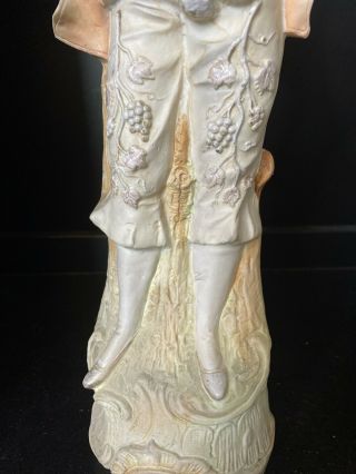 GERMAN BISQUE VICTORIAN COUPLE PAIR Lady Man Figurines Statue 16 1/4” 3