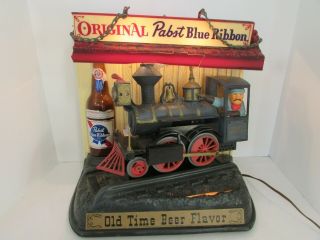 Vtg 1961 Pabst Blue Ribbon Beer Animated Lighted Train Sign