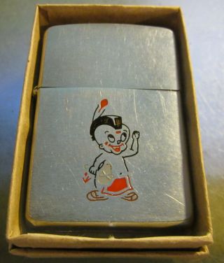 Vintage Disney 1961 Rare Tommy Mohawk Cartoon Character Zippo Lighter