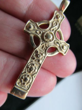 Vintage Ornate Ortak Solid 9ct Gold Orkney Cross By Malcolm Gray
