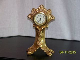 Antique Haven Art Nouveau Gold Gilt Mantle Clock