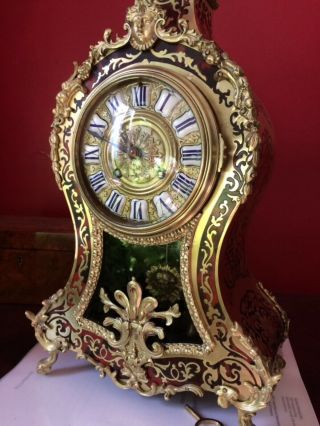 Antique French 19th - Century Louis Xiv Style Boulle Mantel Clock