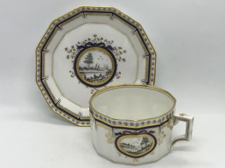 Fab Rare Nymphenburg Porcelain Pearl King Service Hand Painted Cup & Saucer