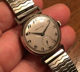 Vtg 1940’s Hamilton Clinton Men’s 17 Jewel Wrist Watch Cal.  747