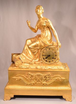 Antique French Mercury Gilt Bronze Clock Circa 1800