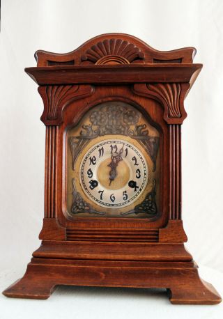 Antique Junghans German Table Clock Art Nouveau Jugendstil 1900