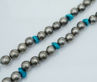 Old Pawn Navajo Blue Turquoise Bead Necklace Vintage Antique Native American