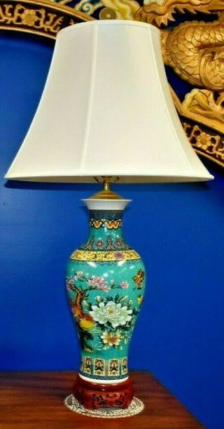 39 " Ex.  Tall Chinese Porcelain Vase Lamp Asian