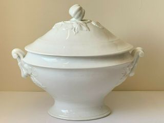 Antique French Blanc De Chine Porcelain Impressive Soup Tureen