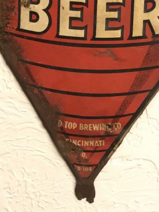 Rare Vintage Red Top Brewing Co Cincinnati Beer Advertising Metal Store Sign Bar 3