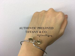 Authentic Tiffany & Co.  Vintage Double Star Gold X Silver Wire Bangle 2