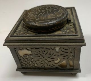 Antique Tiffany Studios York - Gilt Bronze Desk Set In Grapevine 6 Piece