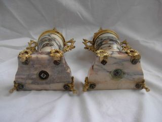 A ANTIQUE FRENCH MARBLE GILT BRONZE CASSOLETTES,  LATE 19th CENTURY. 3