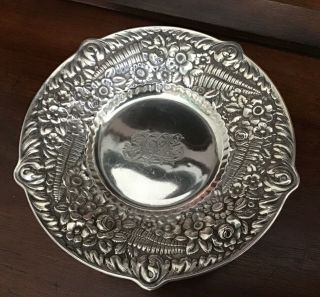 Vintage Ornate Tiffany & Co 1885 Sterling Silver Pin Tray Or Dish - 140 Grams
