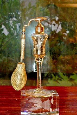 Devilbiss Rock Crystal Series Vintage Art Deco Atomizer Perfume 1920 " S Gold