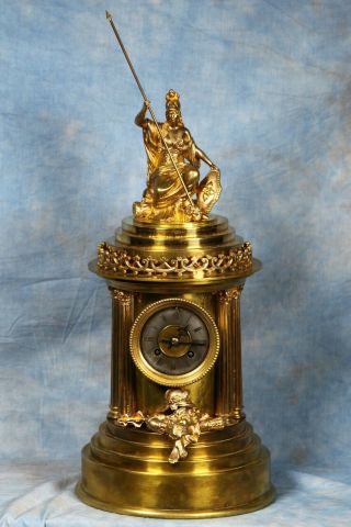 Impressive Large Antique French Bronze Figural Clock 19th Century