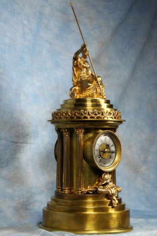 Impressive Large Antique French Bronze Figural Clock 19th Century 3
