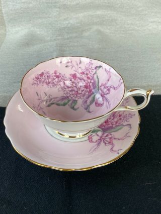 Vintage Paragon China Pink Tea Cup Set Lilac Flowers