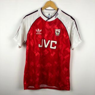 Vintage Arsenal 1990 1991 Home Football Shirt Soccer Jersey Adidas Jvs Sz 38 - 40