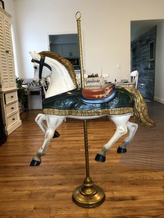 Antique Folk Art Hand Carved Wooden Carousel Horse Carnival Paint Rare