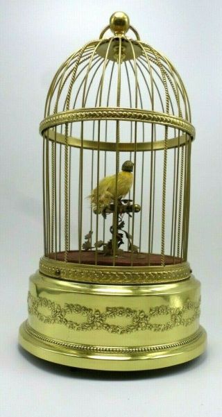 Vintage Bontem Singing Bird In Cage Automaton Music Box Made In France