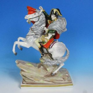 Sitzendorf Porcelain Germany - 15½ " Figure Of Napoleon Bonaparte Riding A Horse