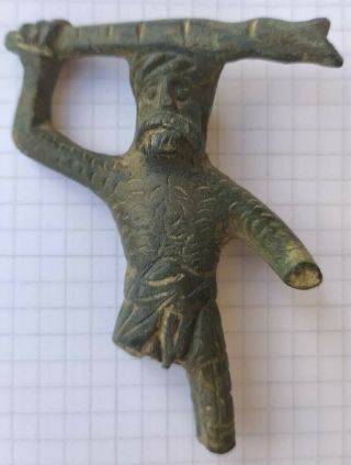 Rare Medieval German Bronze Figure Of A Wild Man Late 15th Or Early 16th Century