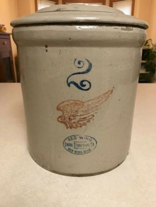 Red Wing 2 Gallon Crock With Lid