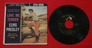 Elvis " Love Me Tender " Epa - 4006 1st Soundtrack On Ep 1956 M - /m