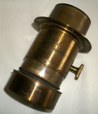 Large Antique Brass Camera Lens Darlot Paris B.  F.  & Co Vintage