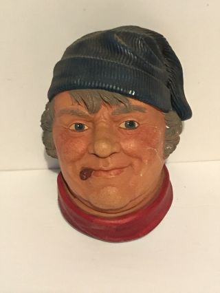 Vintage Bosson Legend Chalkware Head The Fisherman Wall Hanging Made In England