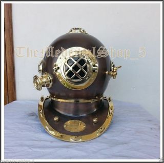 U.  S Navy Mark Iv Divers Diving Helmet Solid Antique Vintage Style Full Size Gift