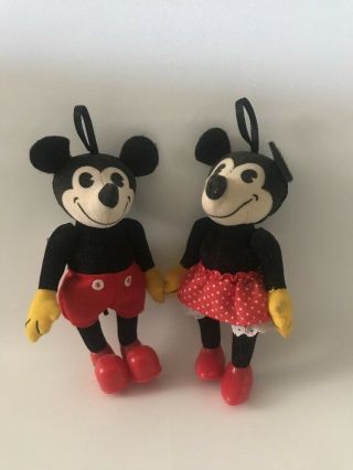 Hallmark Keepsake Disney Mickey Mouse And Minnie Mouse Ornament 2001 Fabric