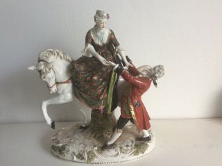 Volkstedt Dresden Sitzendorf Vienna Beehive Mark Horse Figurine Rare Porcelain