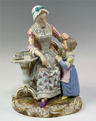 19thc Meissen Porcelain Figurine Grandmother 